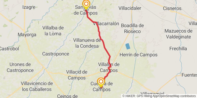 Ruta Jacobea Madrilena stage 13 Map
