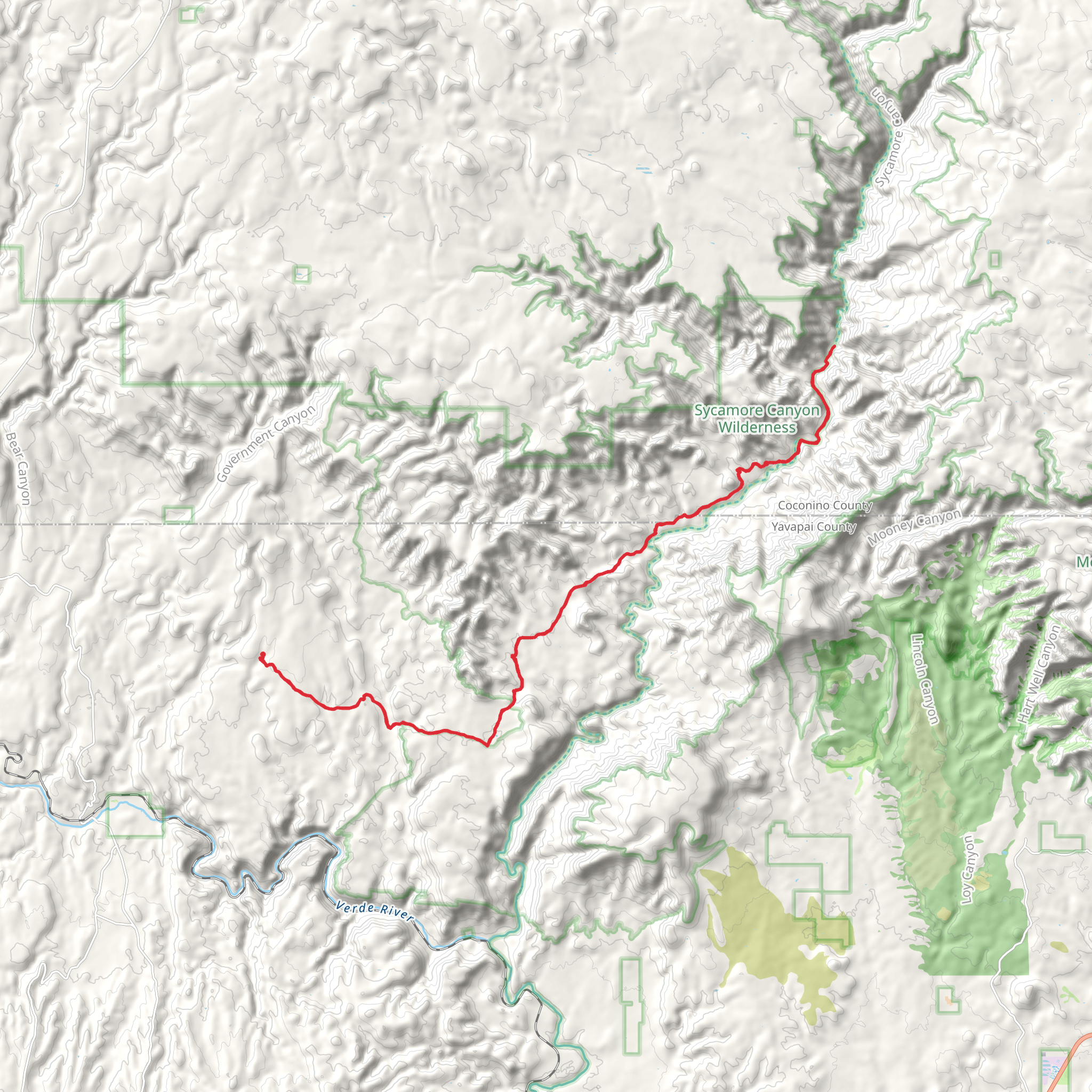 Sycamore Basin Trail mobile static map