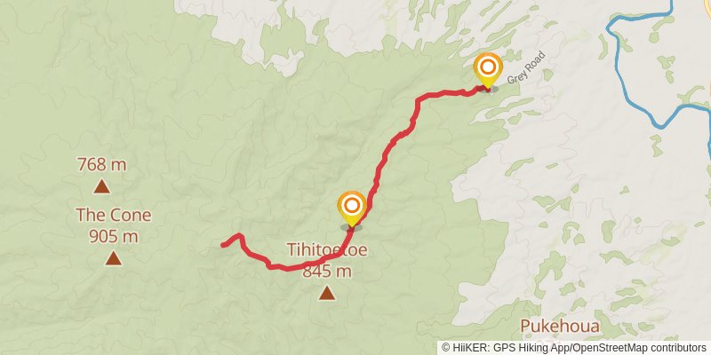 Pironga Summit via Mahaukura Track stage 2 Map
