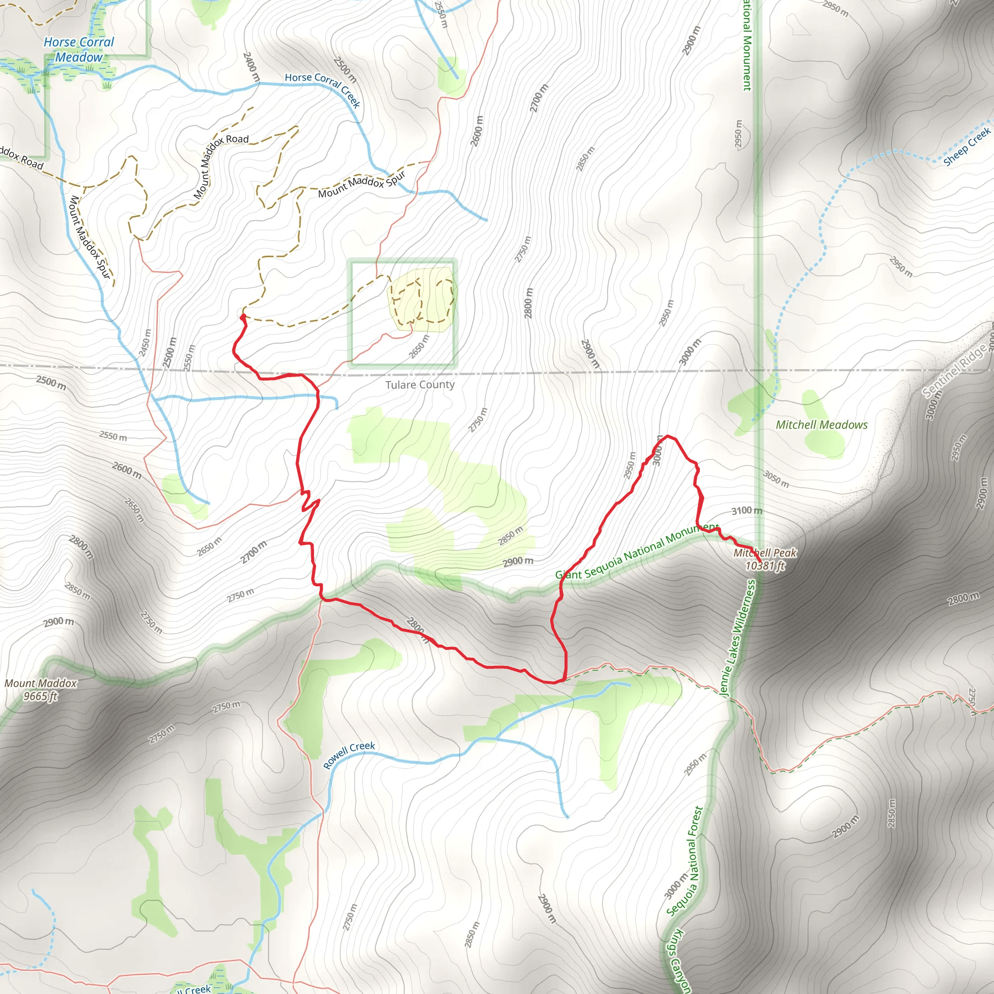 Mitchell Peak mobile static map