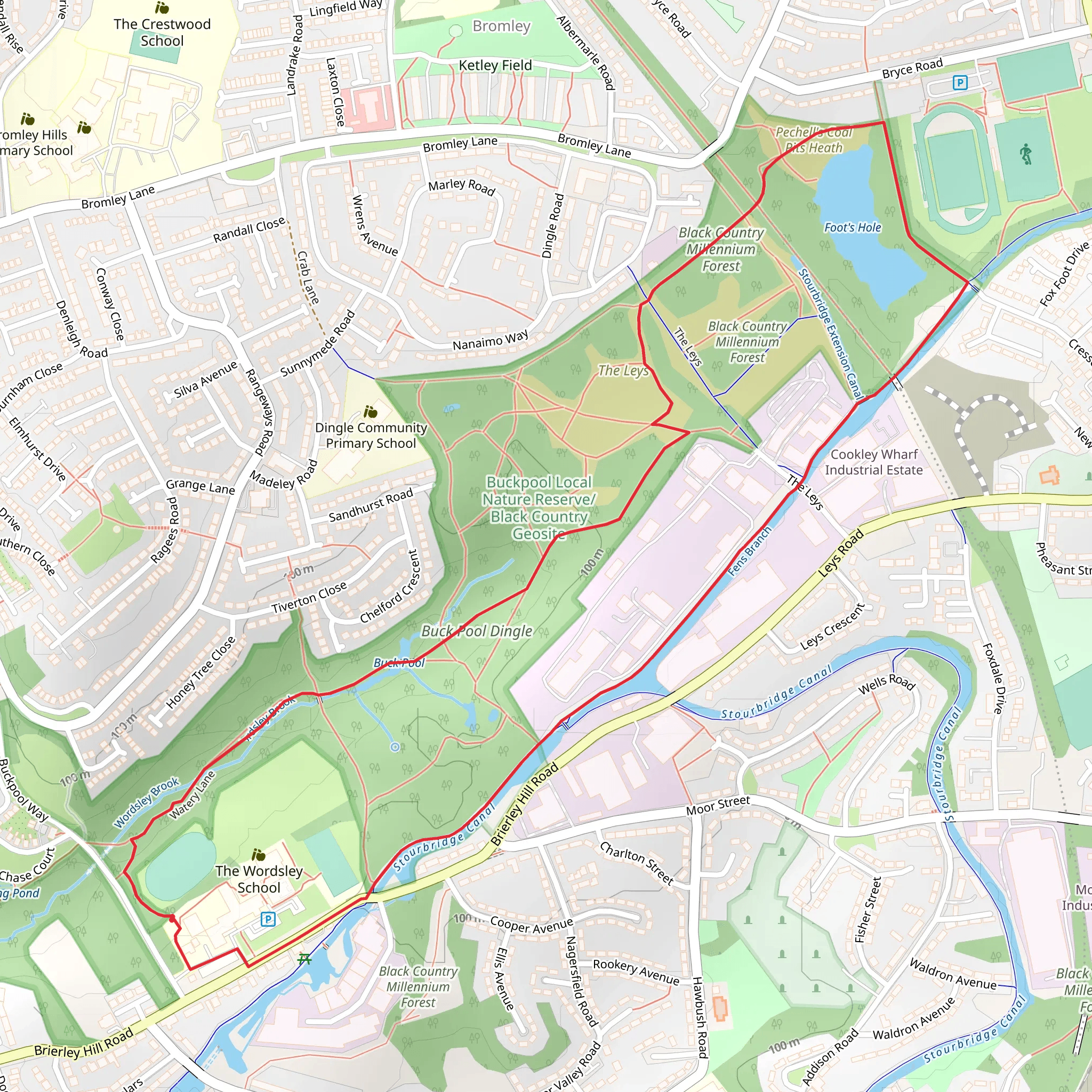 Buckpool and Fens Pool Nature Reserve Loop mobile static map
