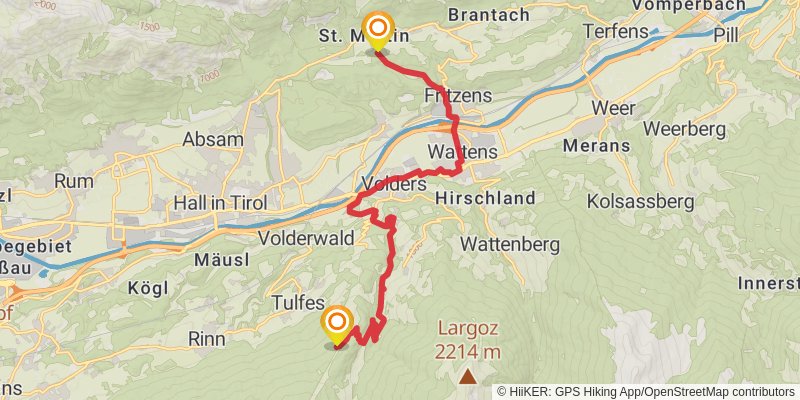 Dream Path - Traumpfad - Munich to Venice stage 9 Map