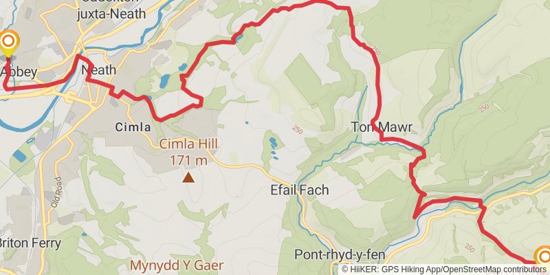 Wales Cistercian Way stage 7 Map