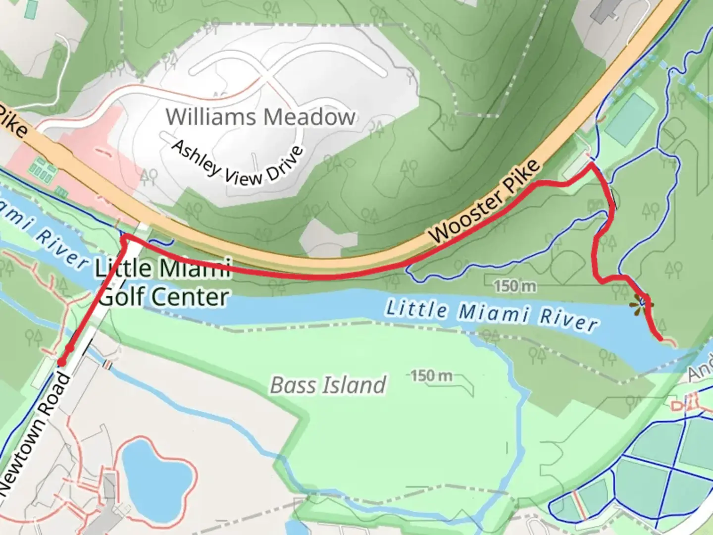 An image depicting the trail Little Miami River and its surrounding area.