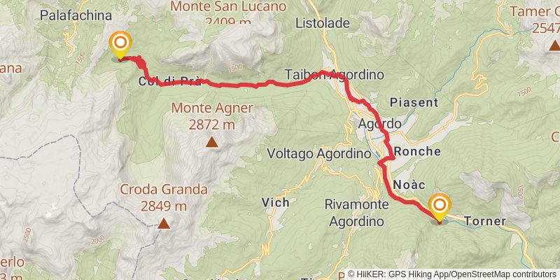Camino Delle Dolomiti stage 7 Map