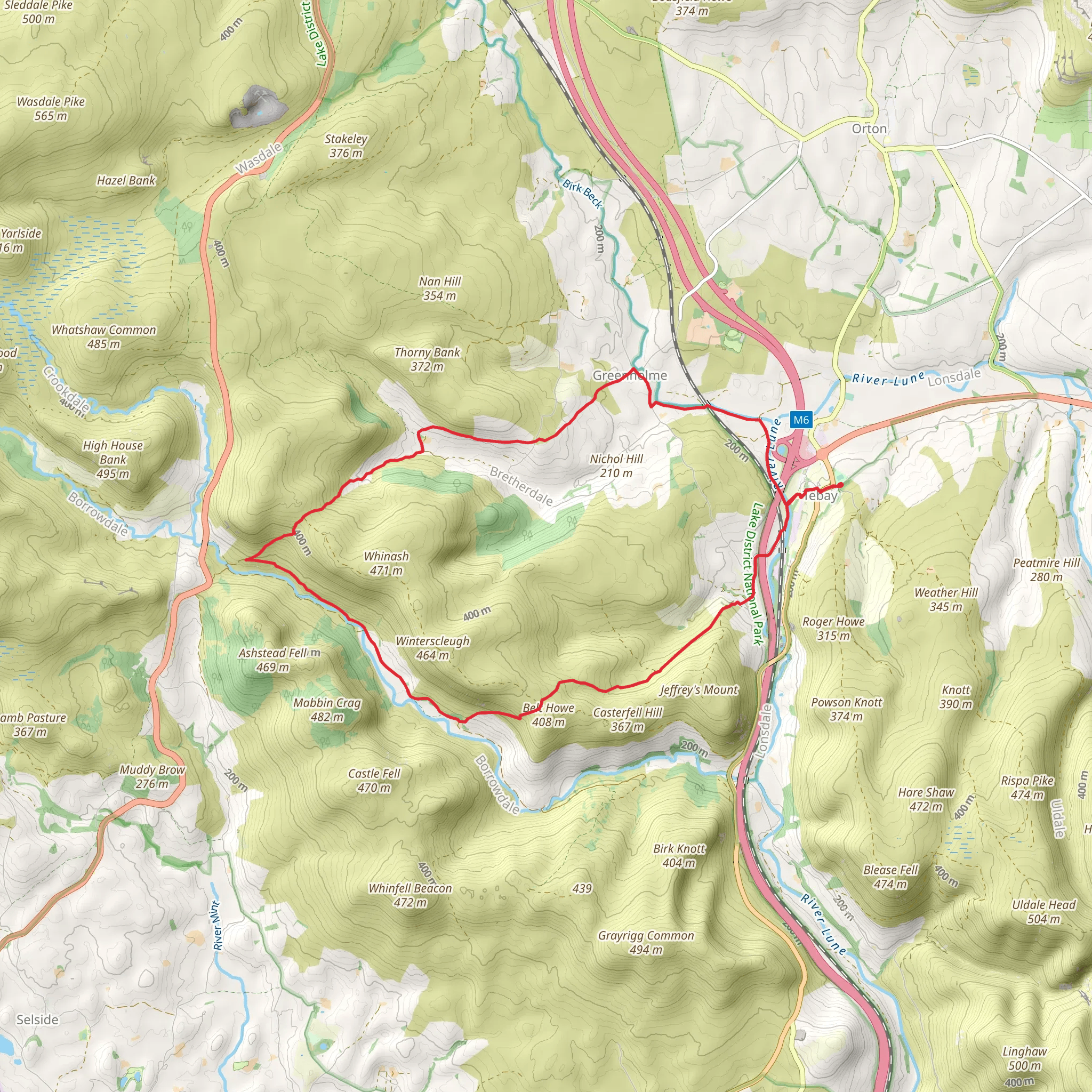 Tebay, Roundthwaite, Bretherdale Head and Greenholme Loop mobile static map