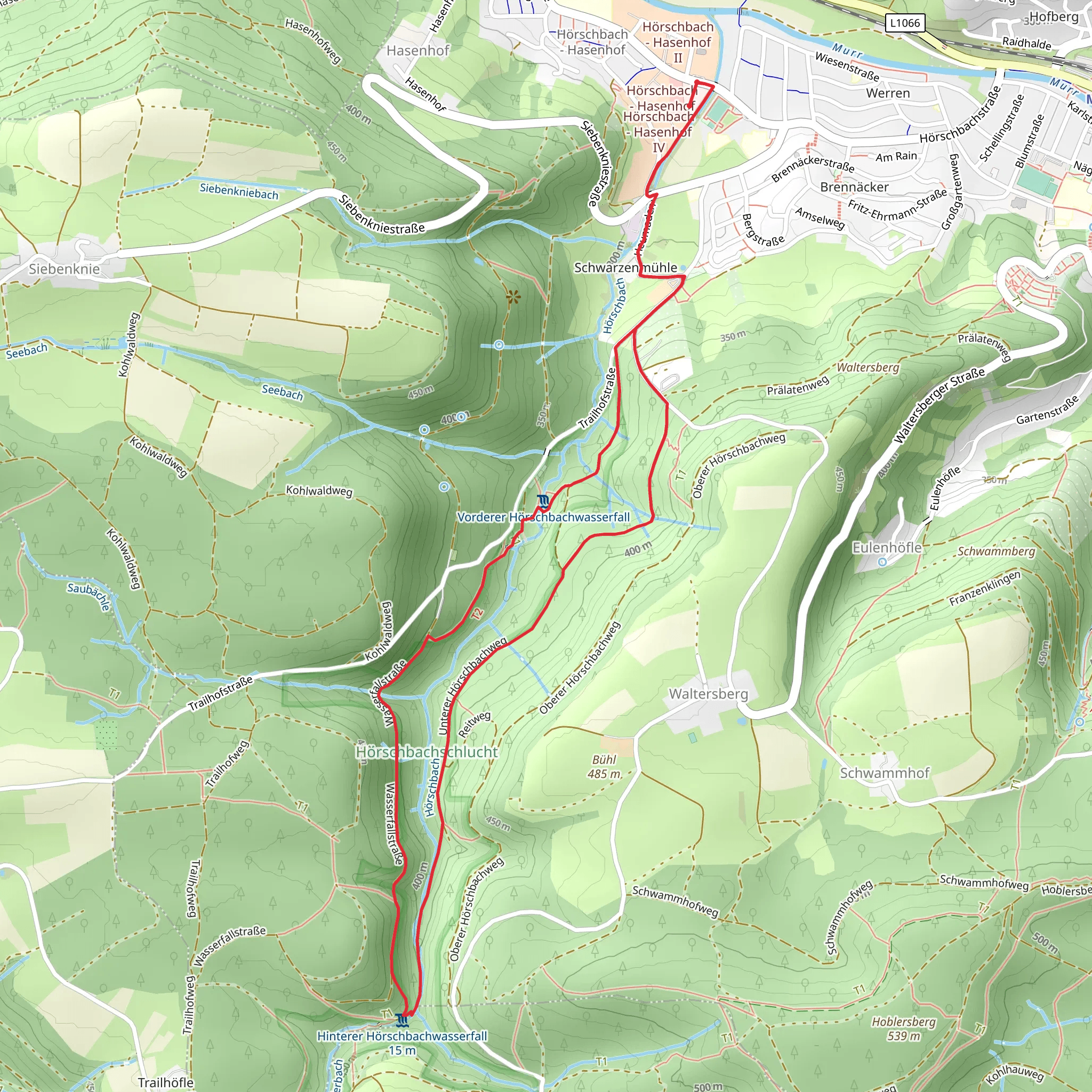 Wasserfallweg Loop mobile static map