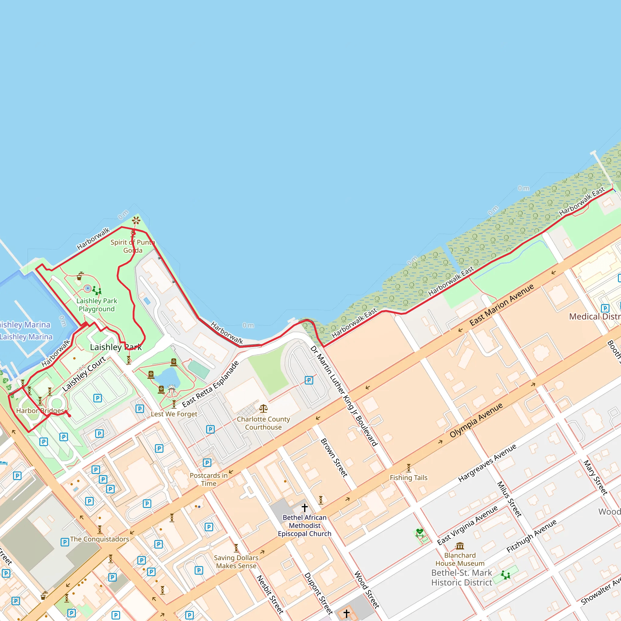 Laishley Park and Harborwalk East mobile static map