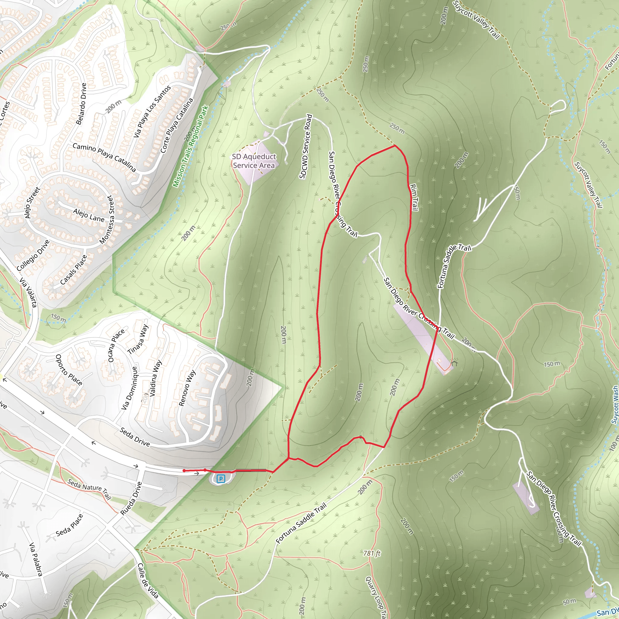 Rim and Fortuna Saddle Loop Trail mobile static map