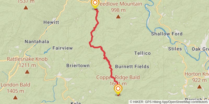 Appalachian Trail - North Carolina stage 6 Map