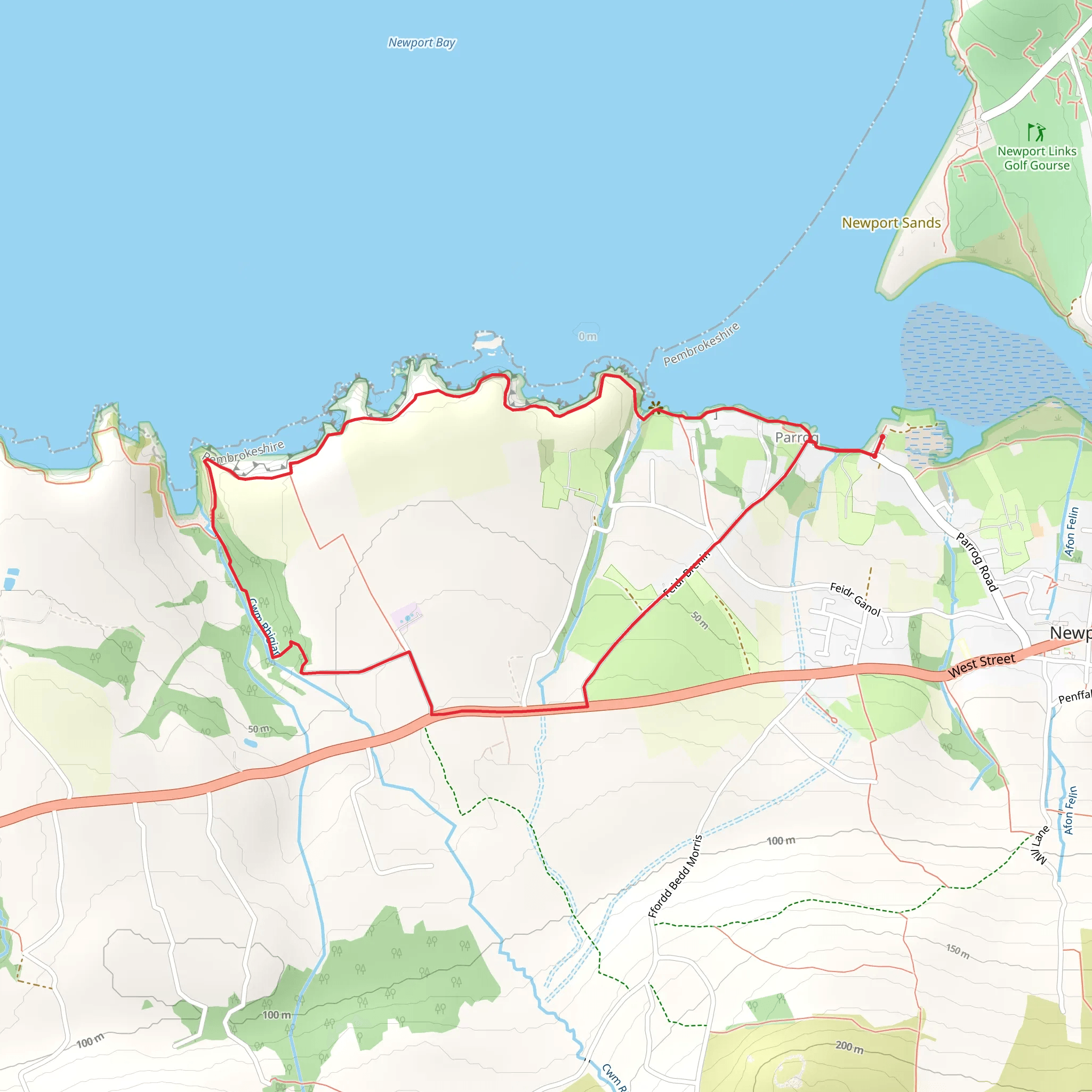 Newport Parrog - Aberrhigian mobile static map