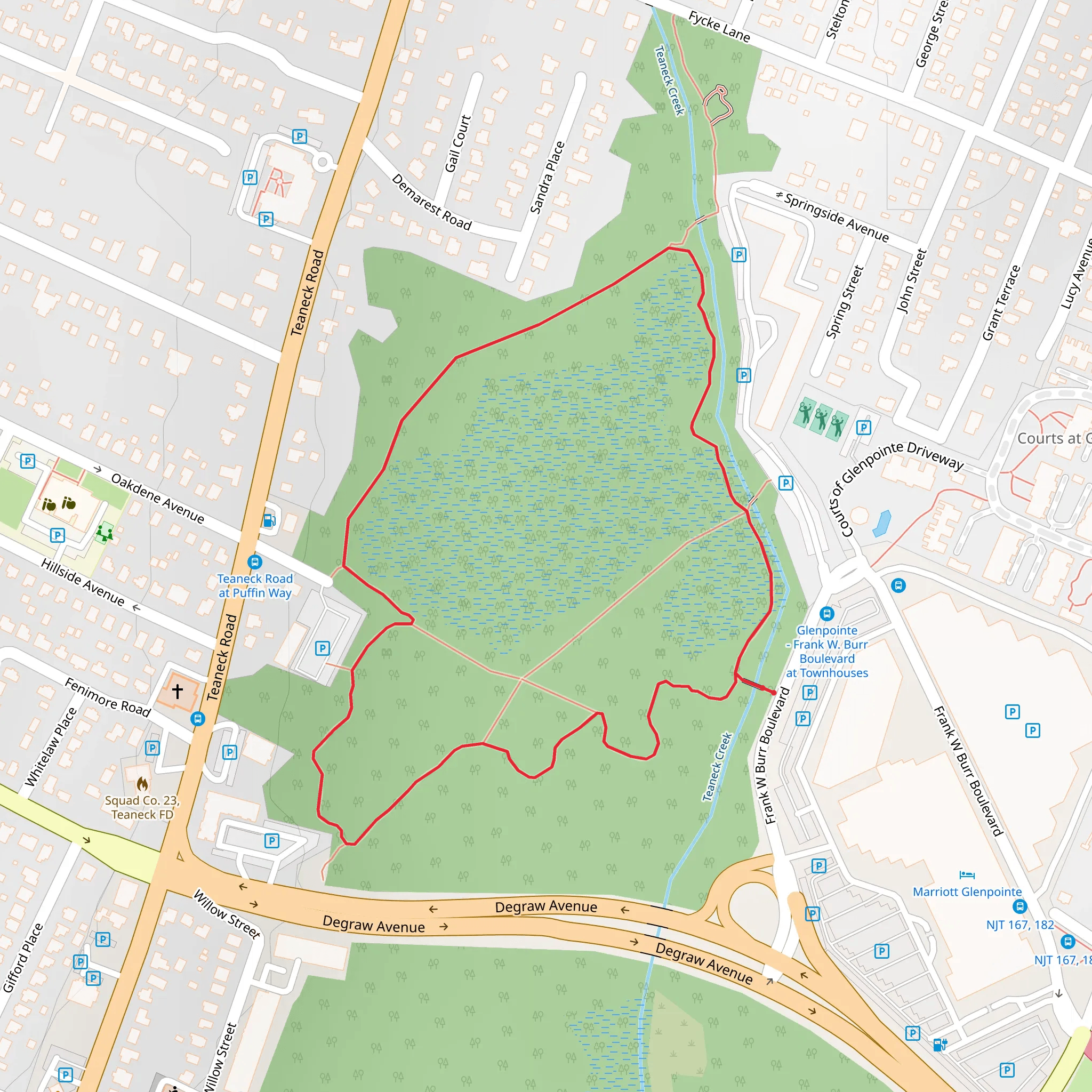 Teaneck Creek Loop mobile static map
