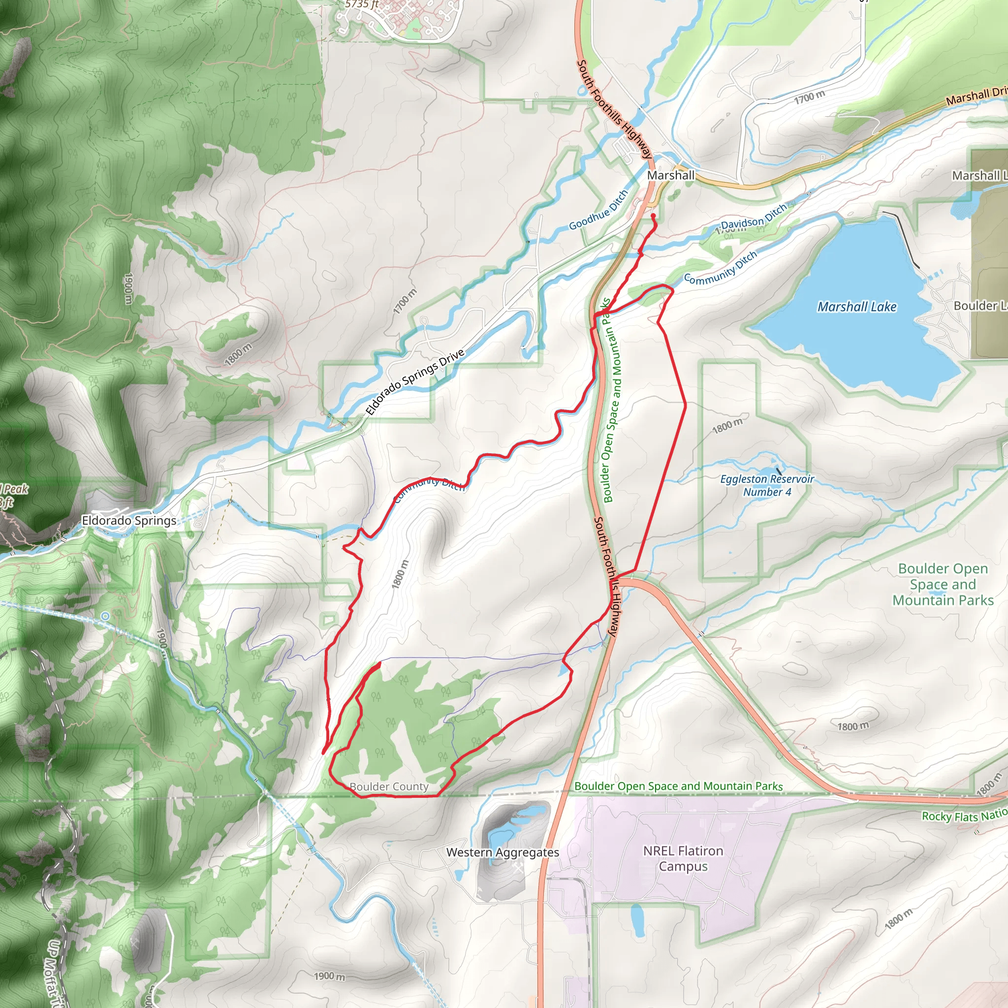 Community Ditch Loop Trail mobile static map