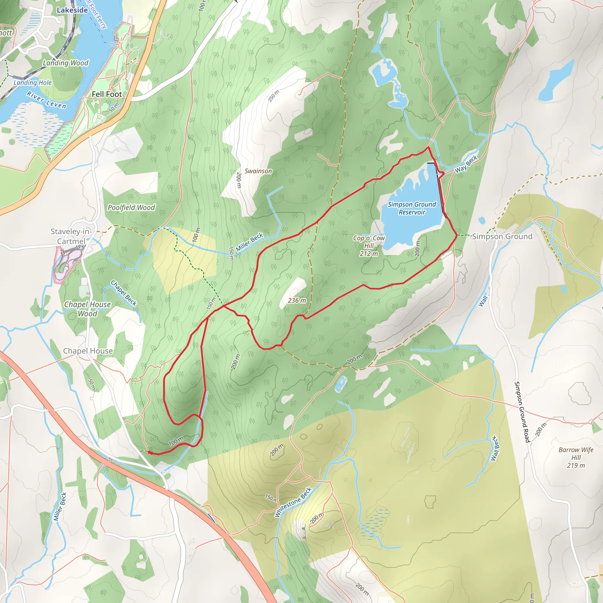 Barrow Banks and Simpson Ground Reservoir Loop mobile static map