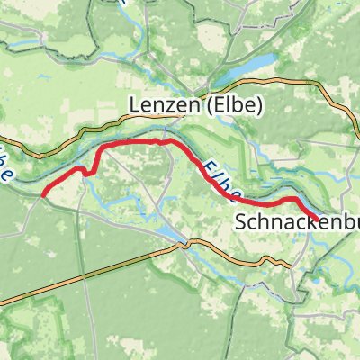 Schnackenburg to Gorleben Walk via Elbe mobile static map