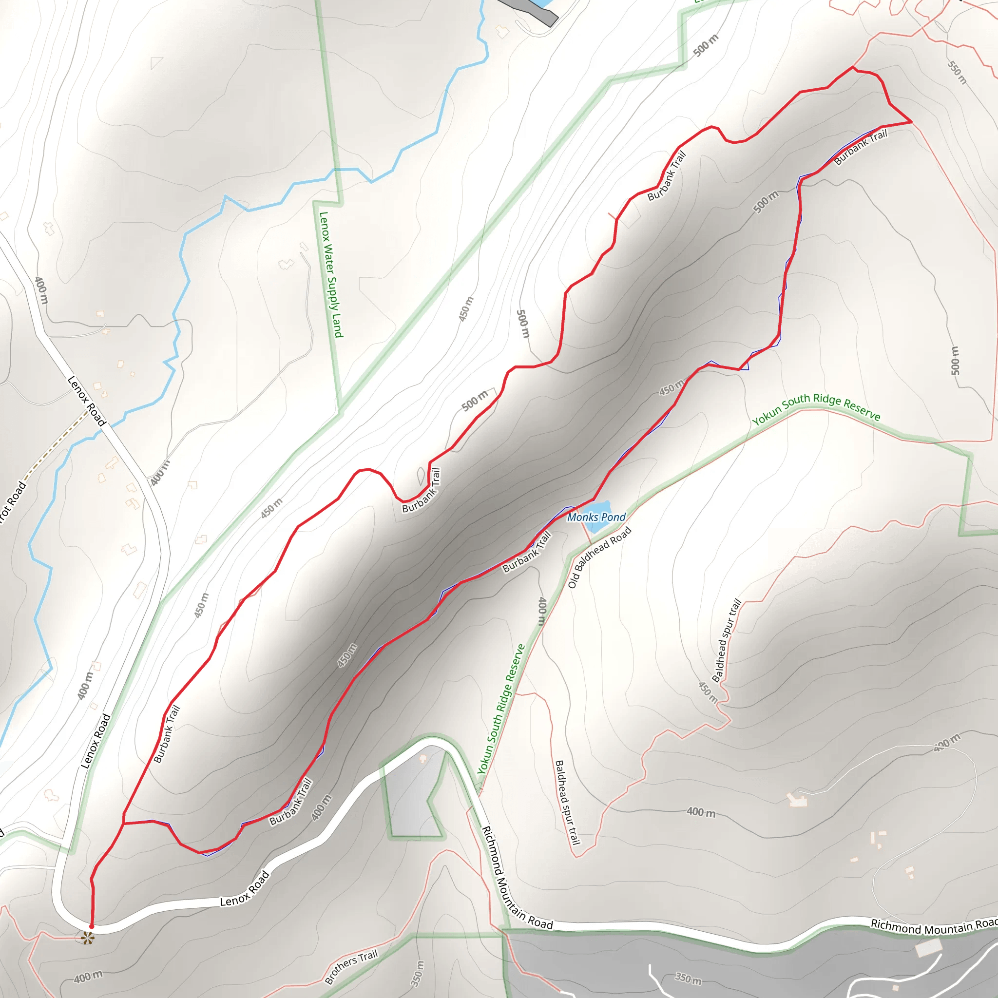 Burbank Loop Trail mobile static map
