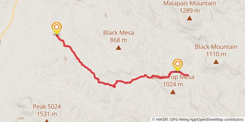 Bull Pass via Grand Enchantment Trail stage 2 Map