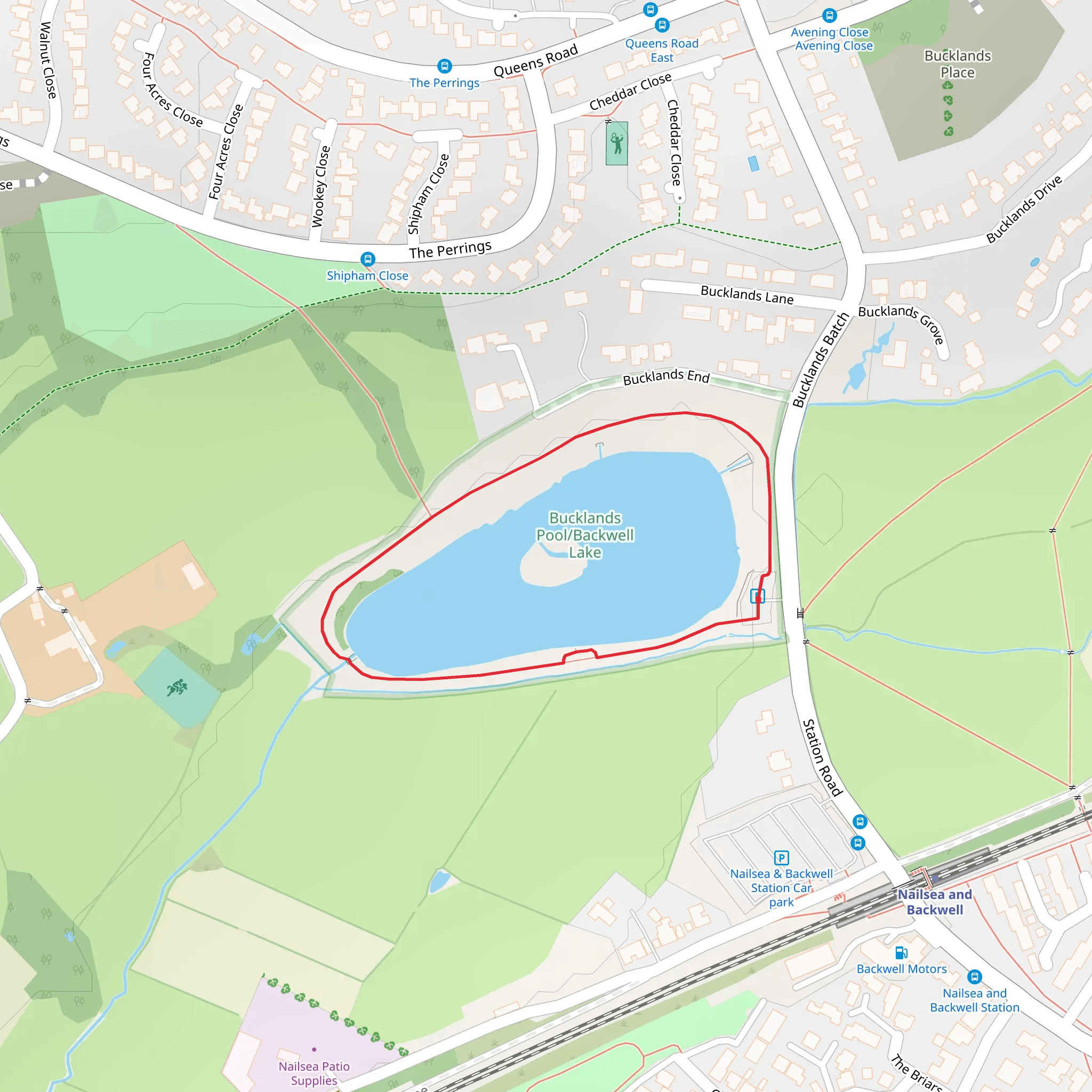 Backwell Lake Loop mobile static map
