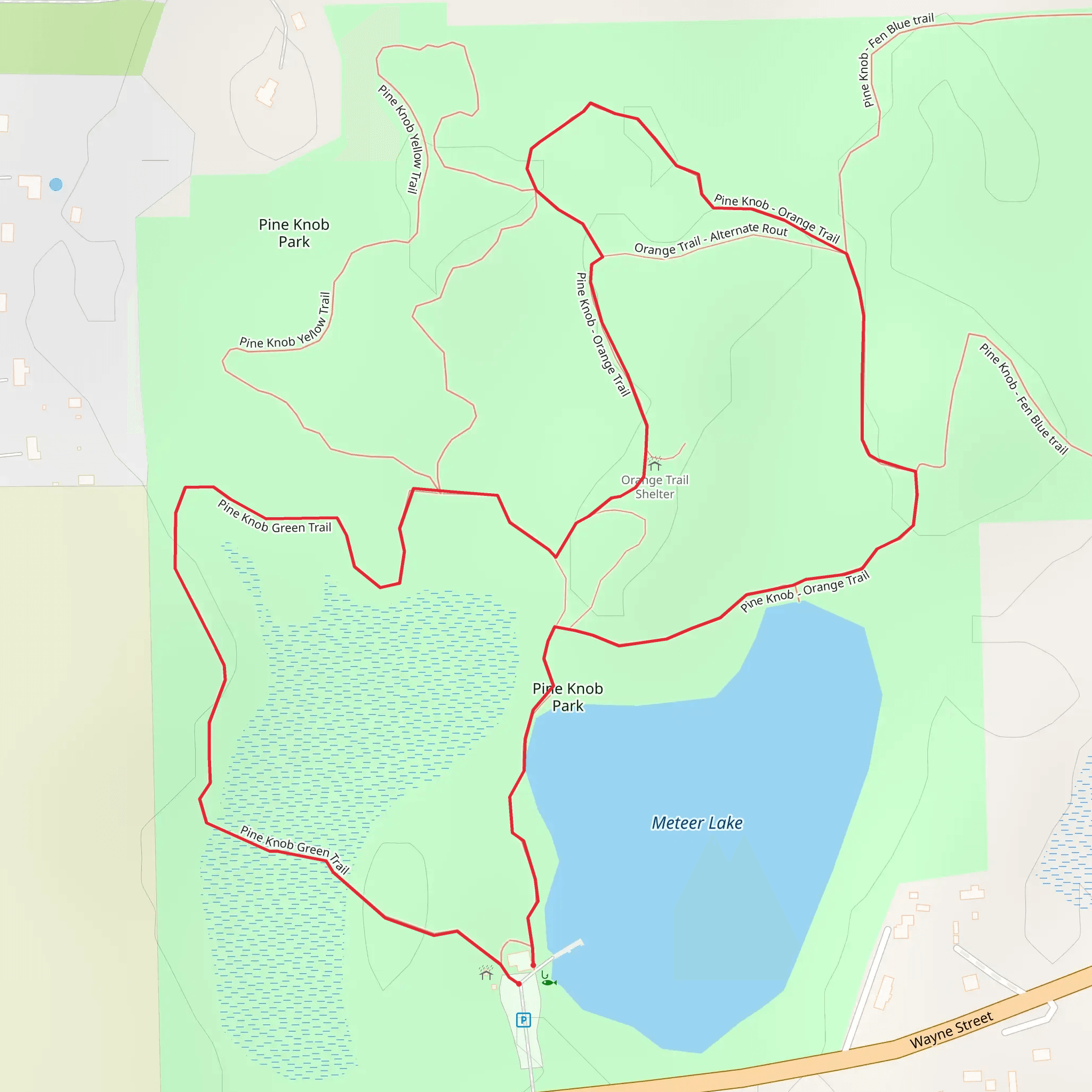 Pine Knob Green Park Loop mobile static map