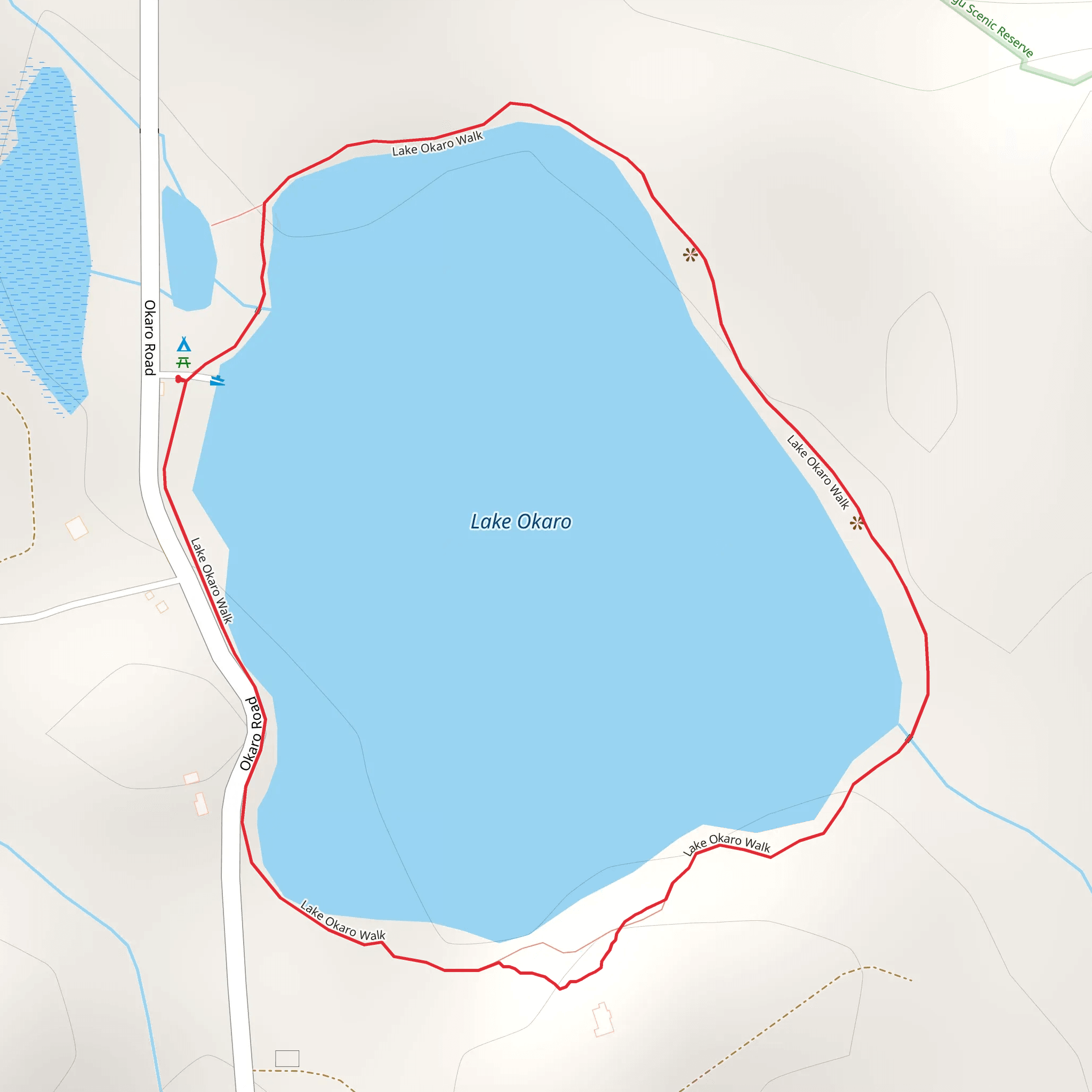 Lake Okaro Walkway mobile static map
