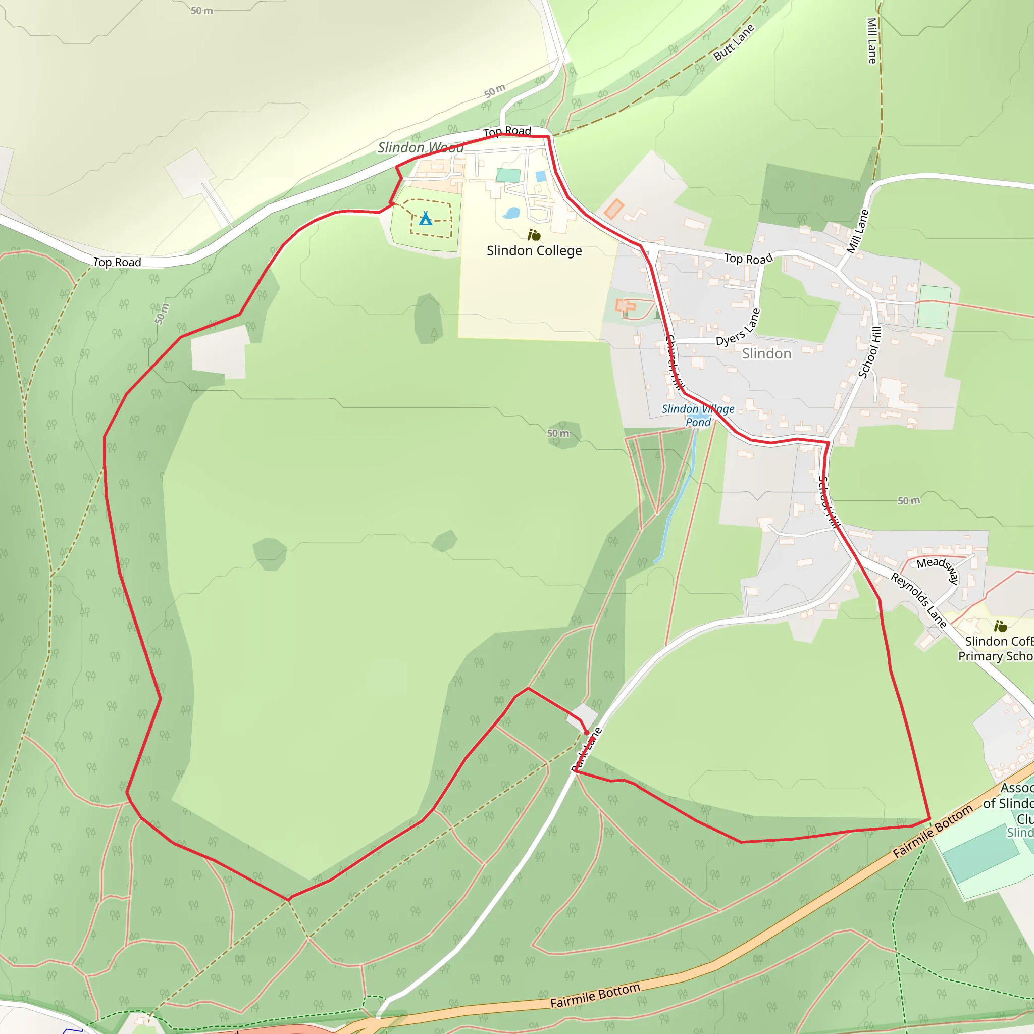 Slindon Park Loop mobile static map