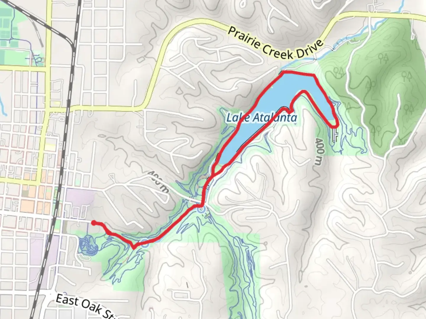 An image depicting the trail Lake Atalanta Loop and its surrounding area.