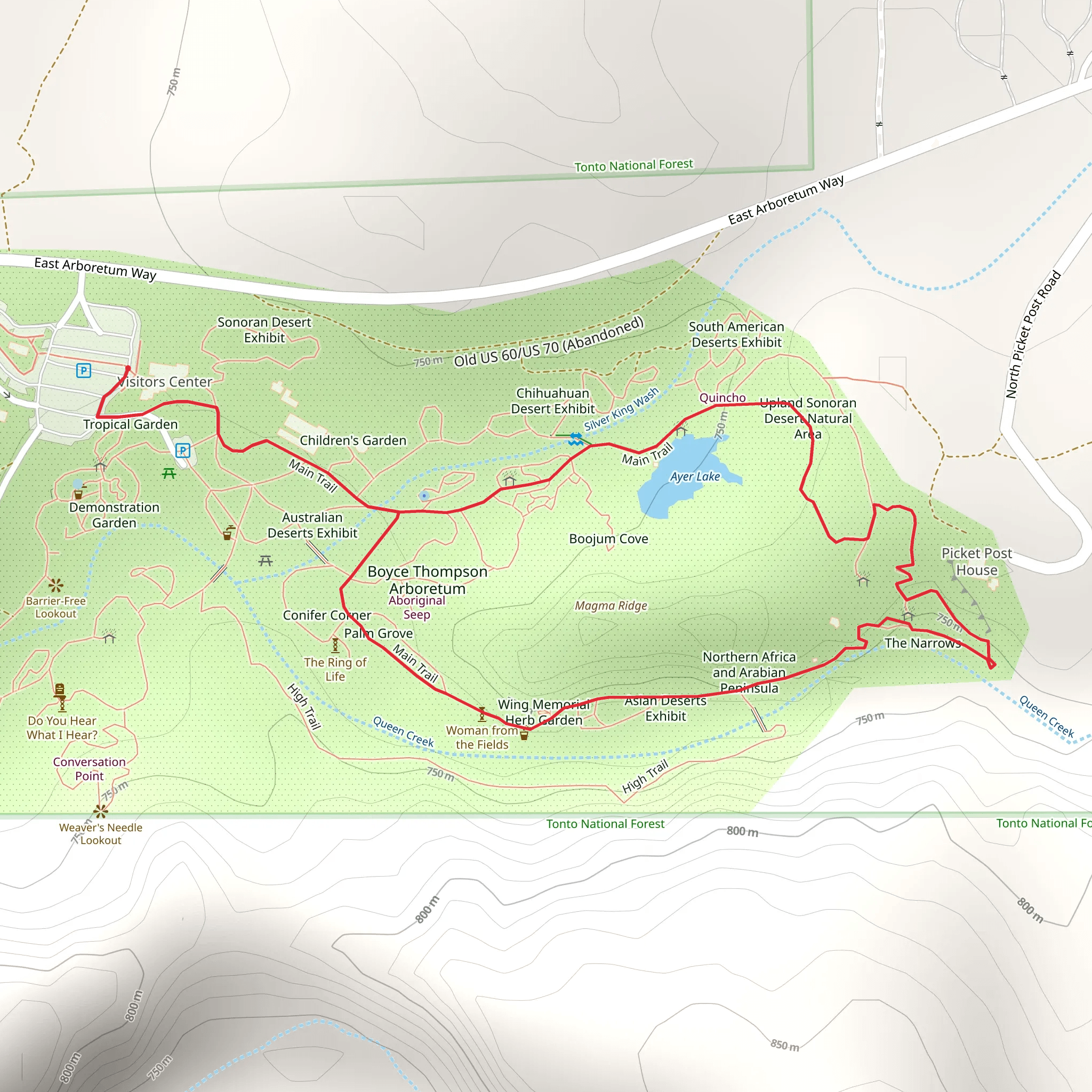 Ayer Lake and Magma Ridge Loop mobile static map