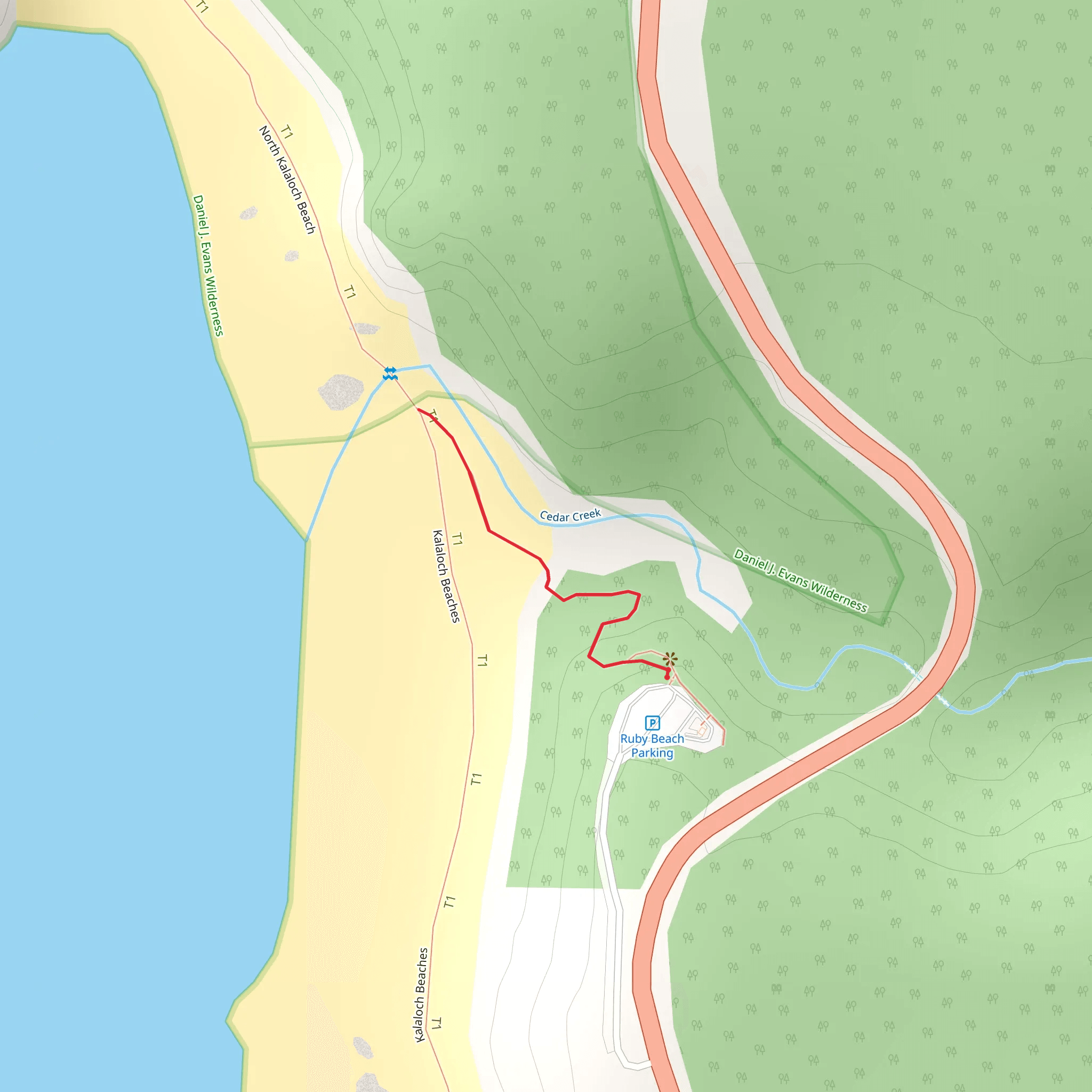 Ruby Beach Nature Trail mobile static map