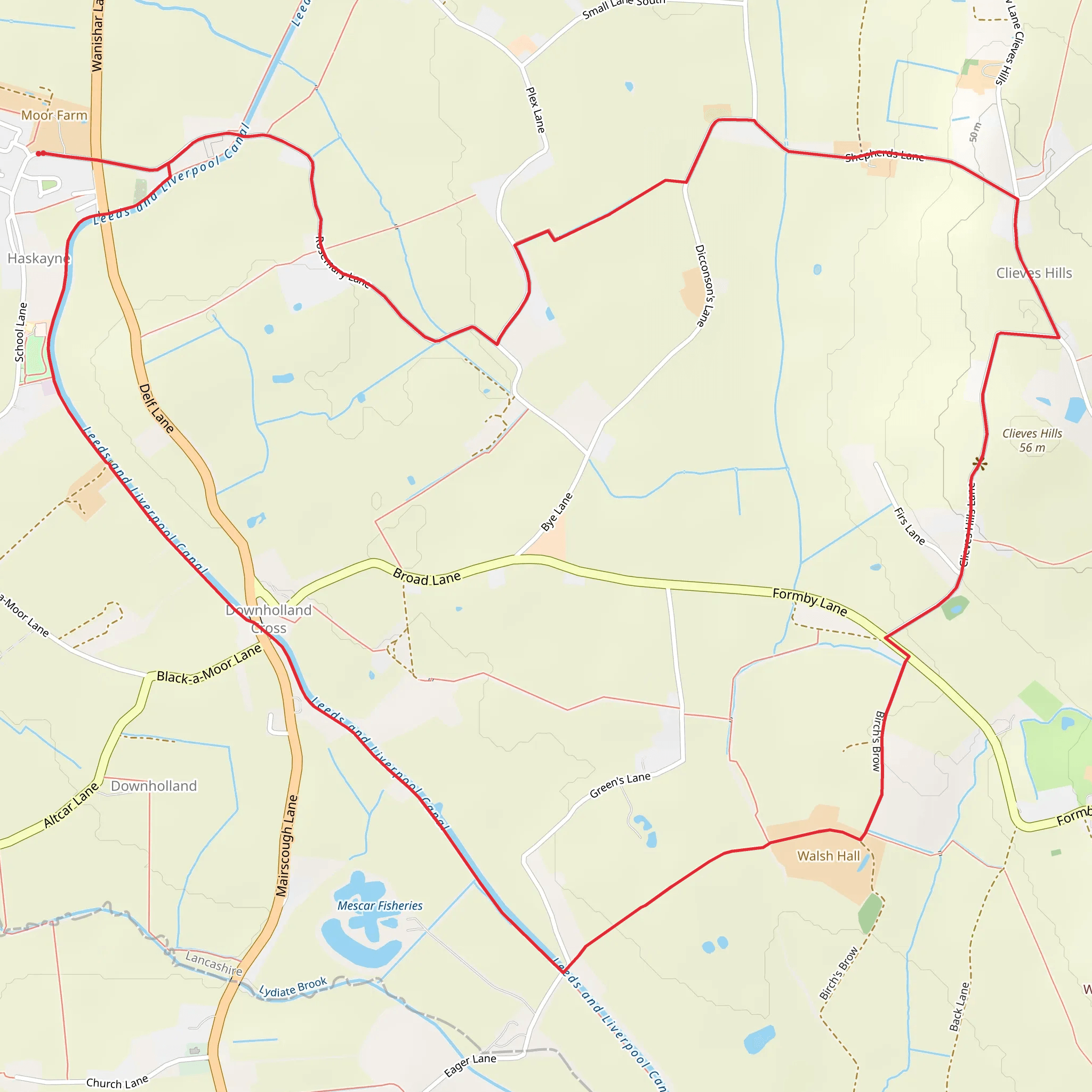 Clieves Hill and Downholland Cross Loop mobile static map