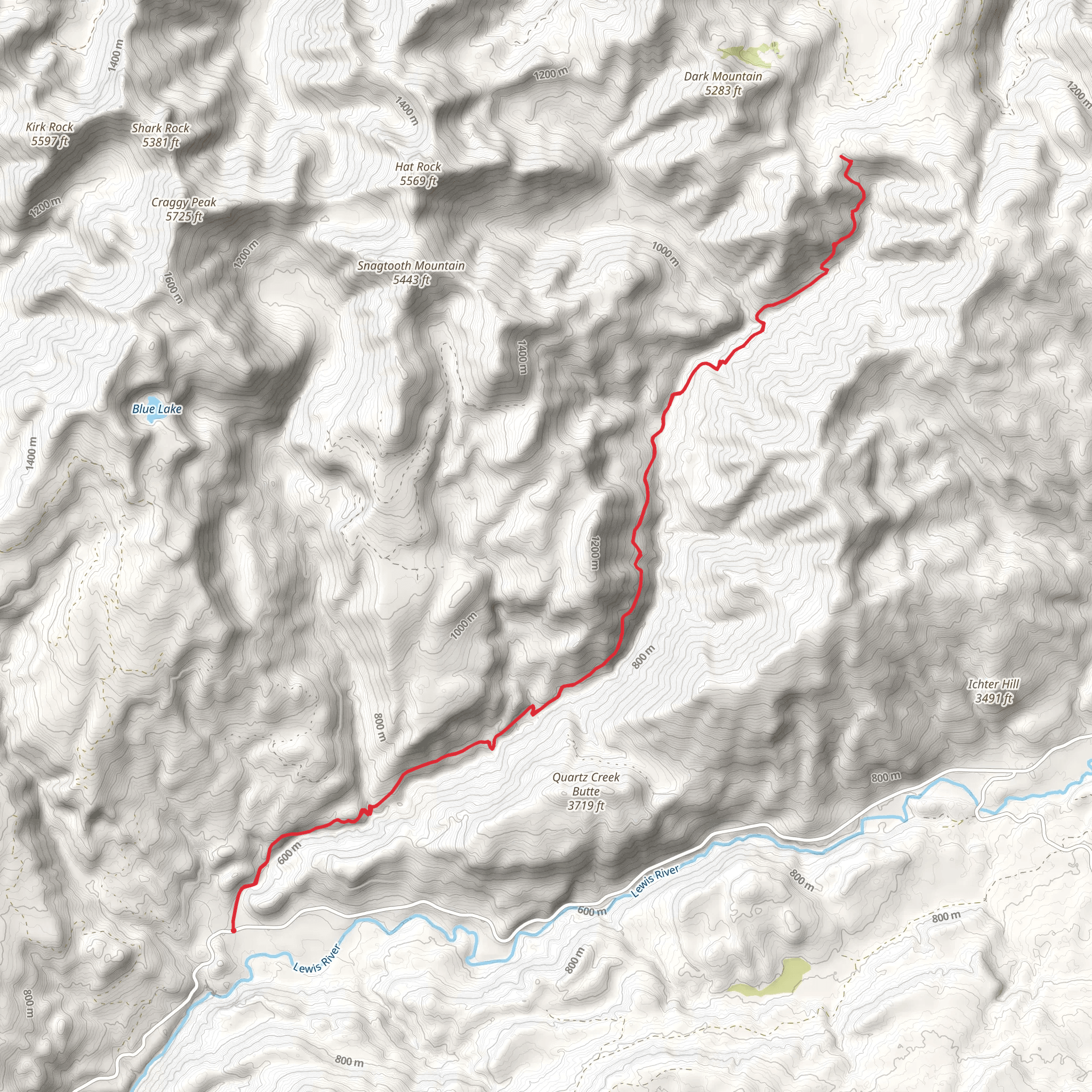 Quartz Creek Trail mobile static map