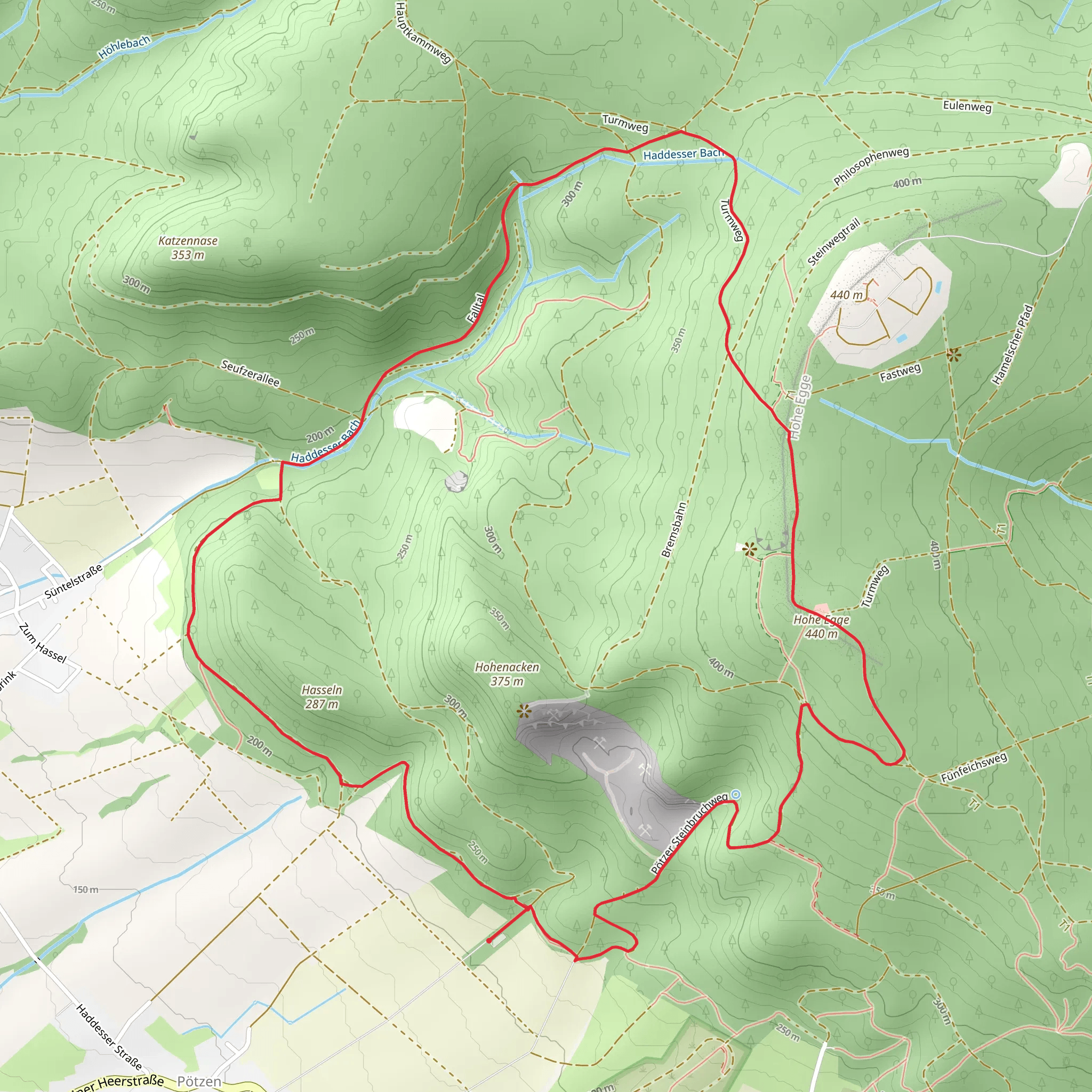 Katzennase Route and Suentelturm Route mobile static map