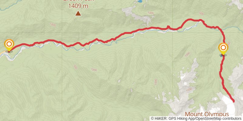 Blue Glacier And Hoh River Trail stage 4 Map