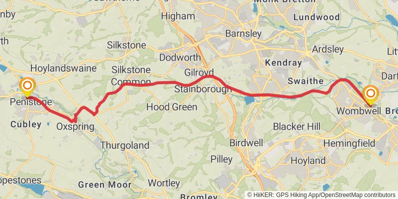 Trans Pennine Trail stage 9 Map