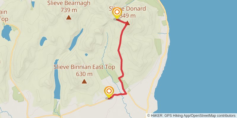 Slieve Binnian and Slieve Meelbeg Loop stage 3 Map