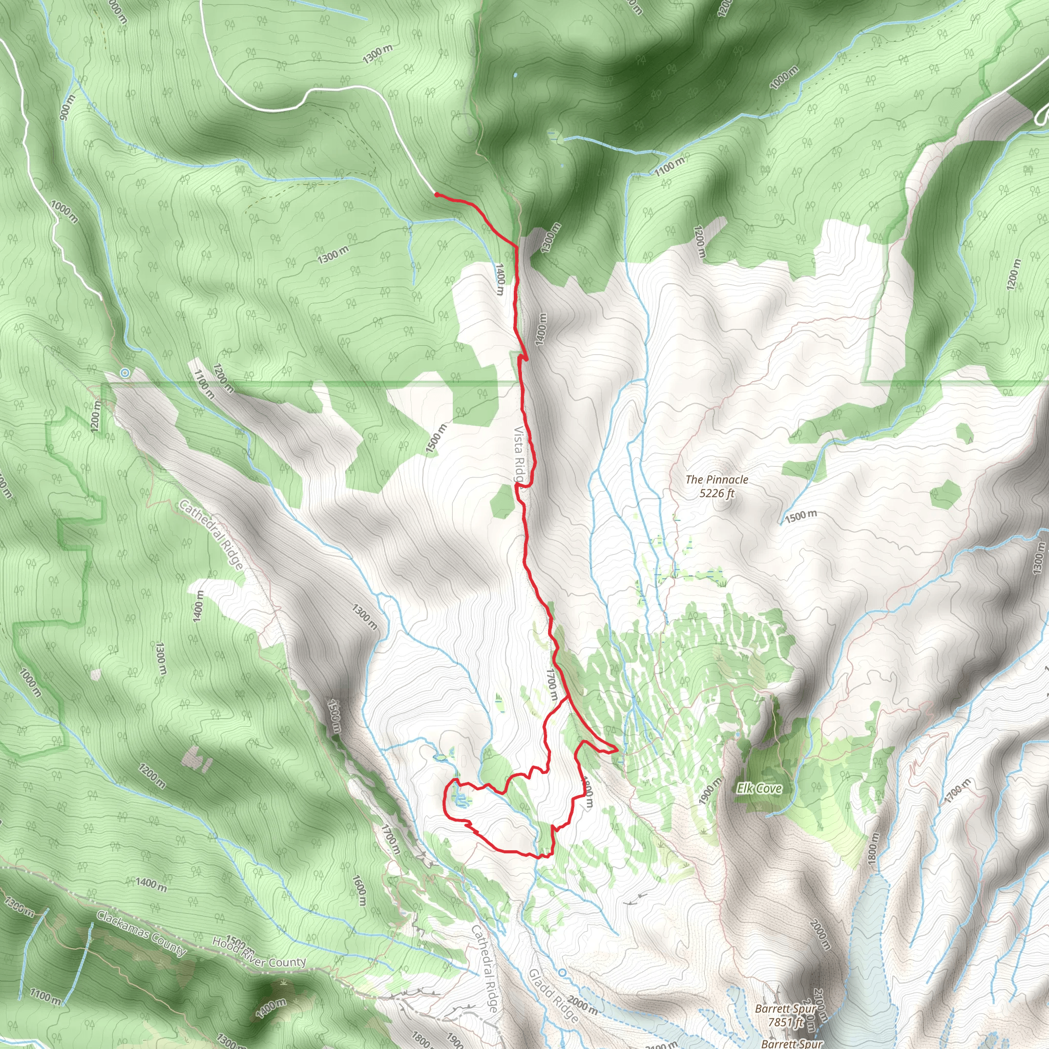 Eden Park Trail and Timberline Trail mobile static map