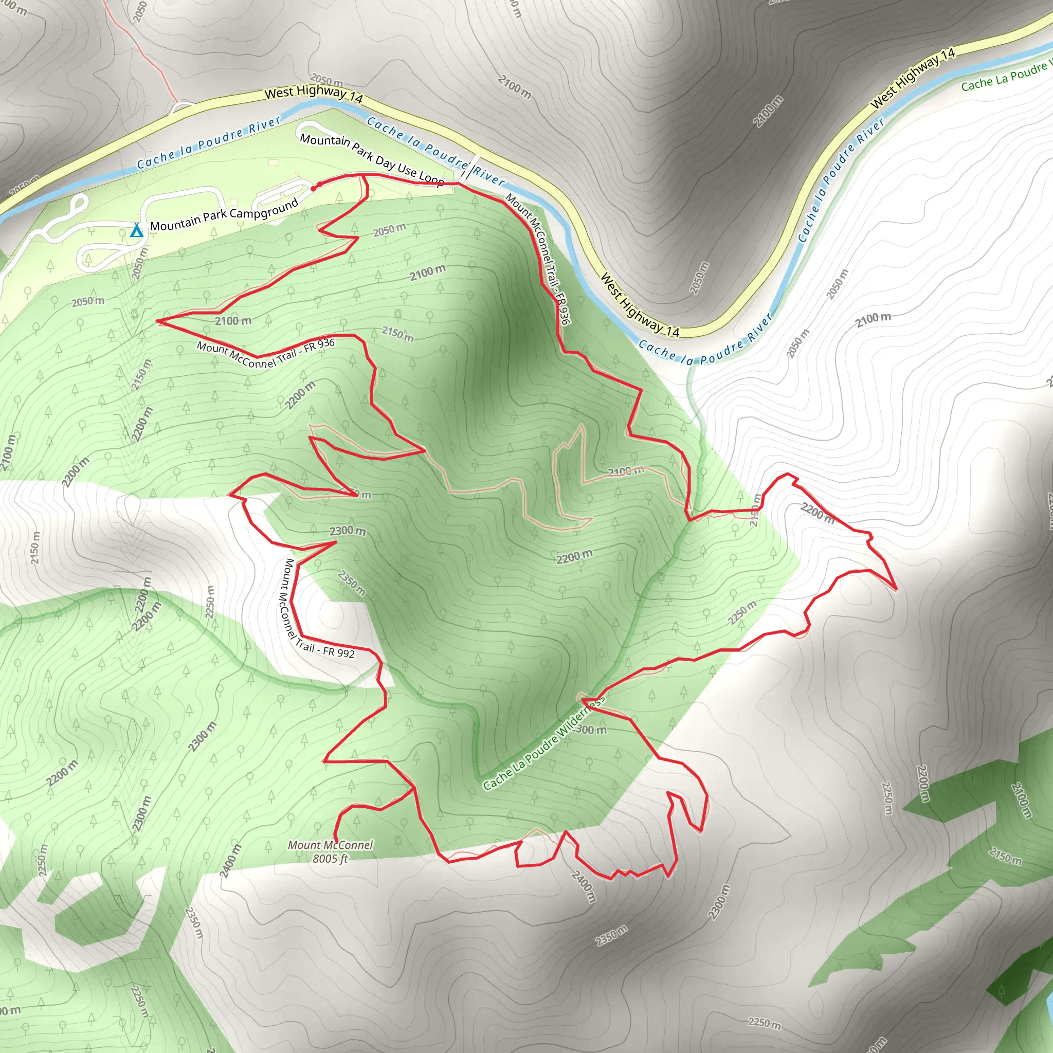 Mount McConnel Trail mobile static map