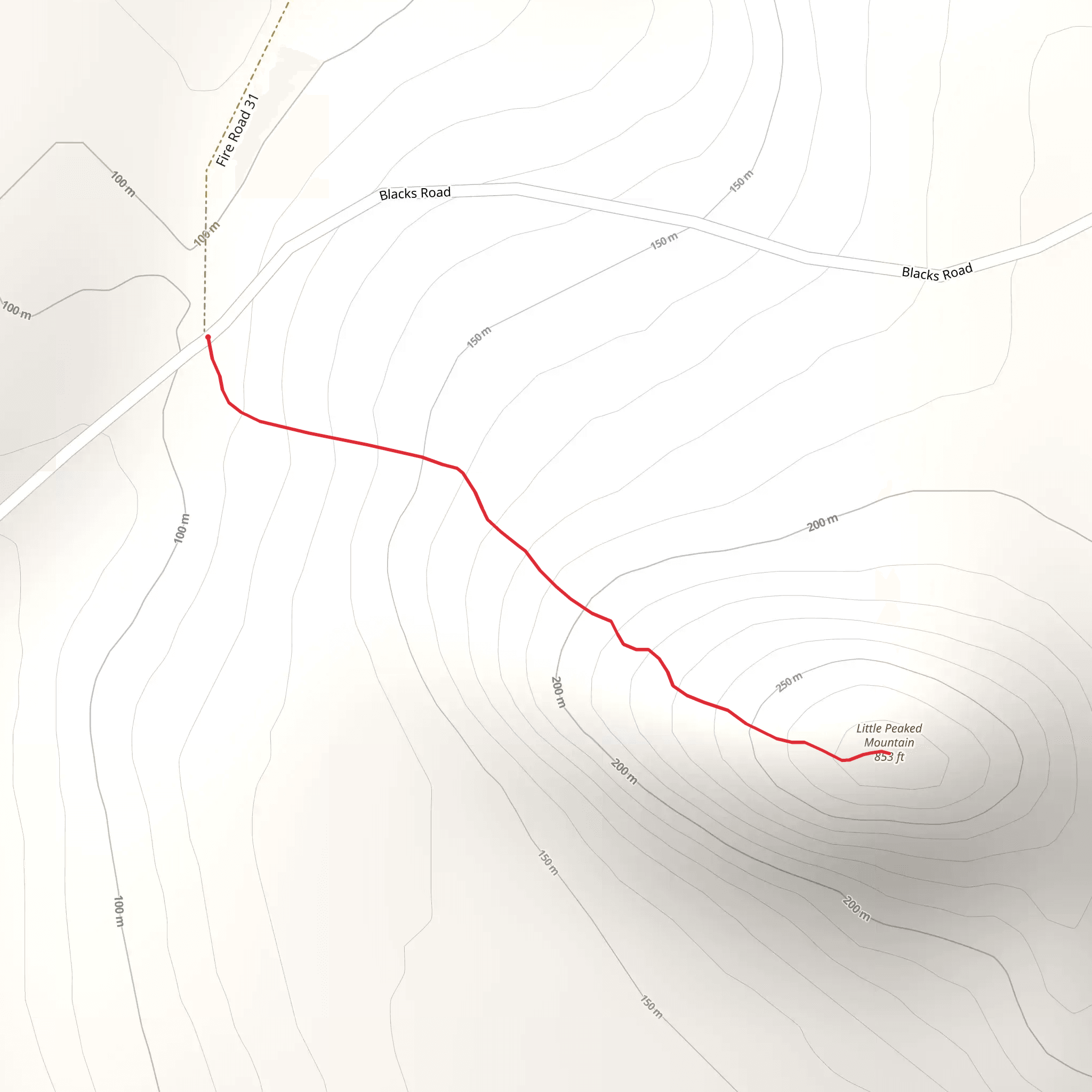 Little Peaked Mountain from Chick Hill Road mobile static map