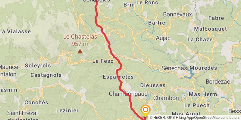 GR 700 - Regordane Way stage 7 Map