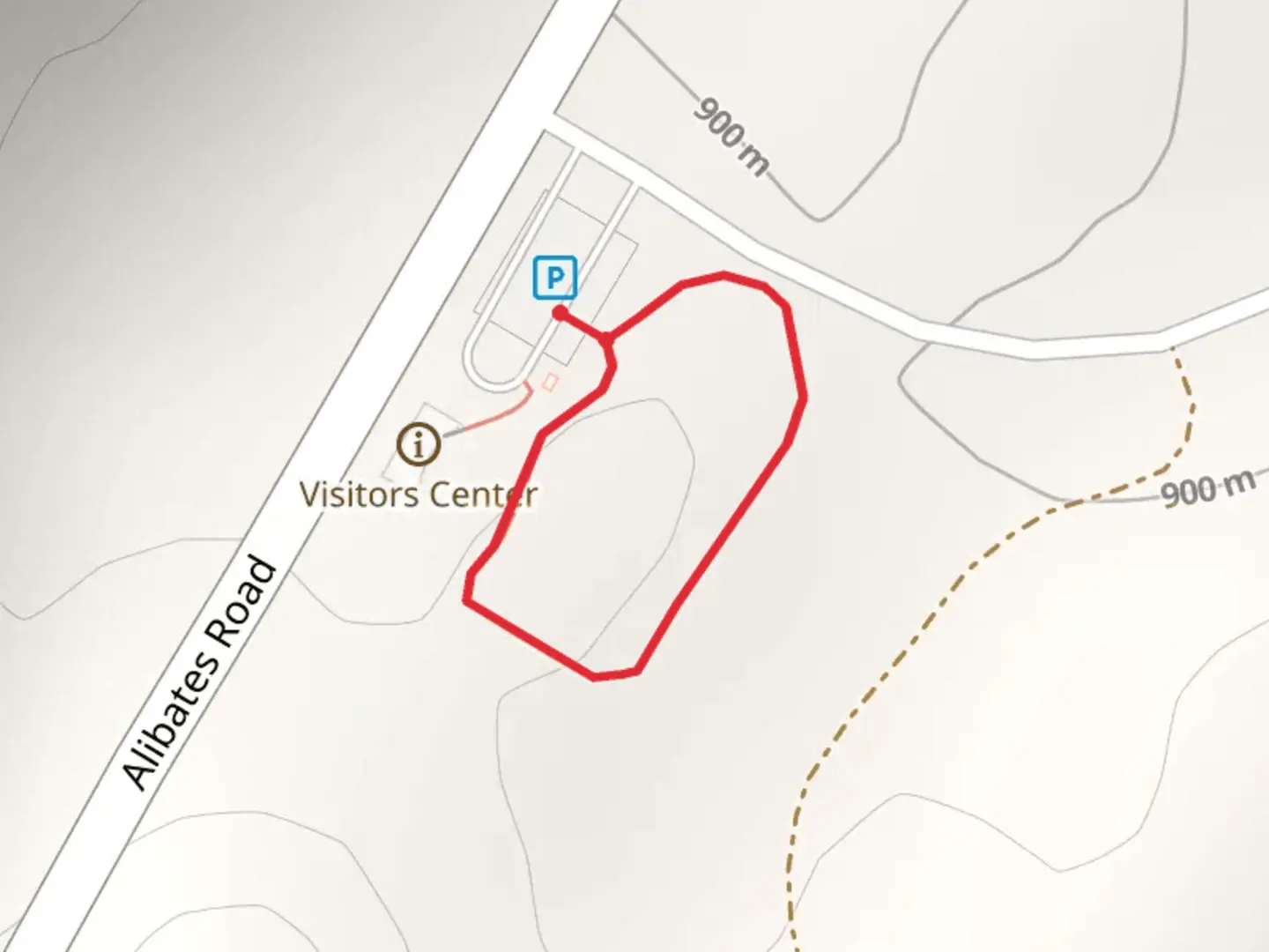 An image depicting the trail Alibates Flint Quarries Visitor Center Loop and its surrounding area.