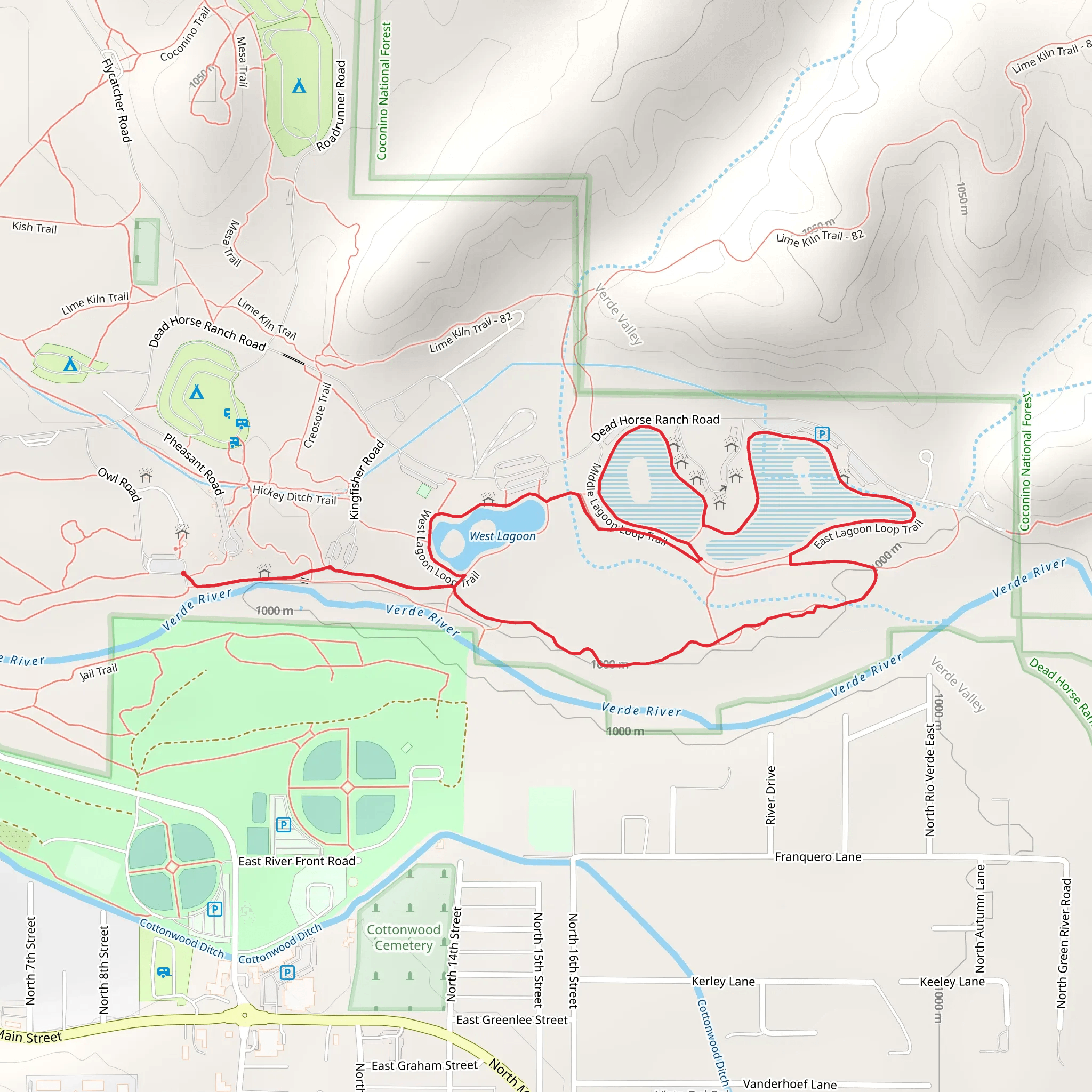 East and West Lagoon Loop mobile static map