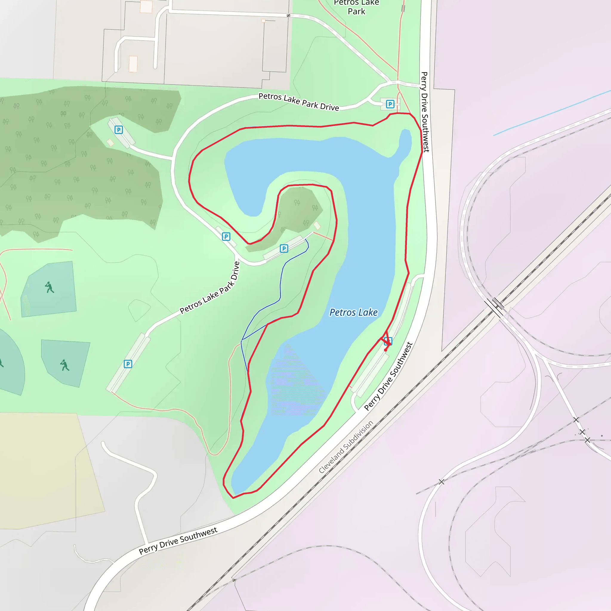 Petros Lake Loop mobile static map