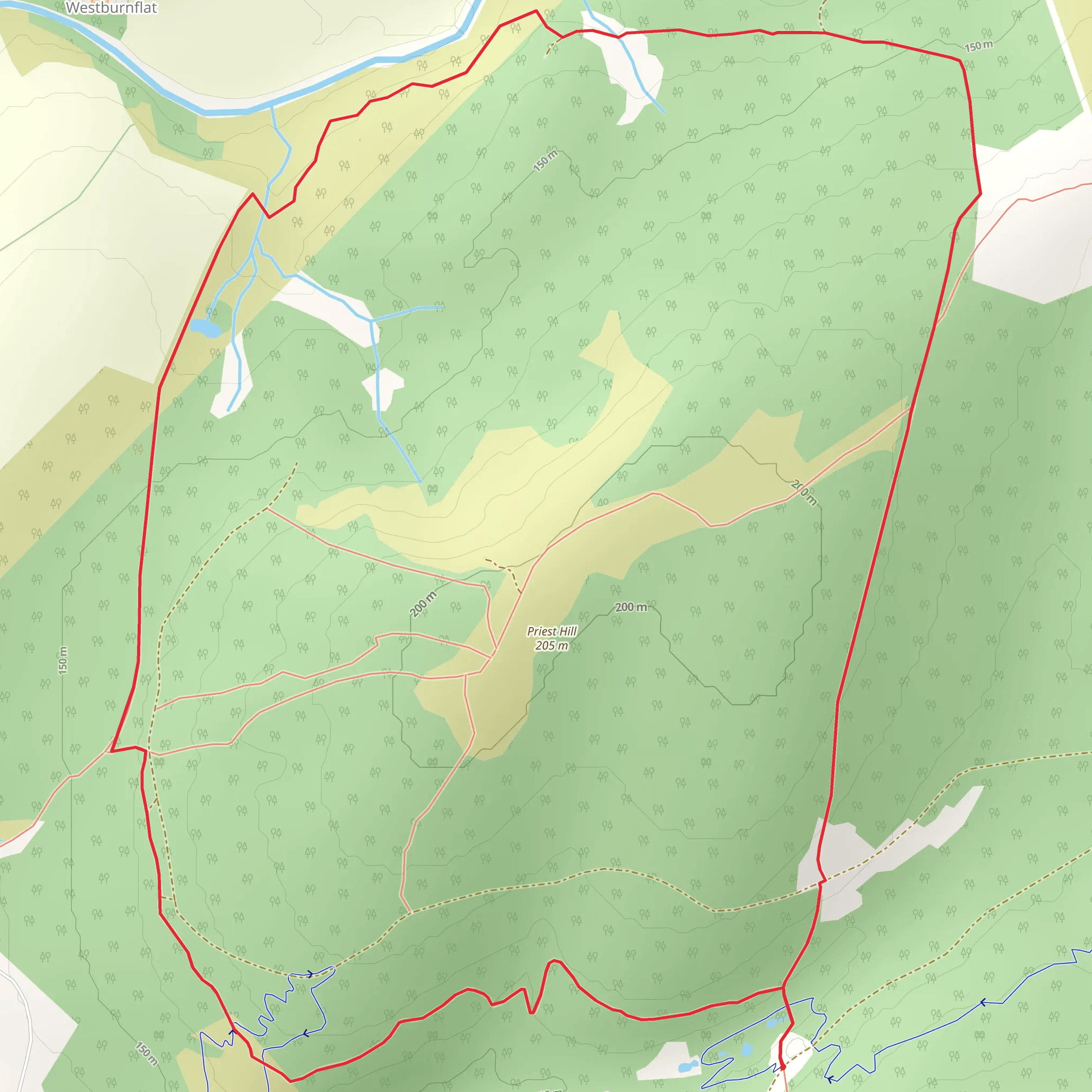 Priest Hill Long Loop mobile static map