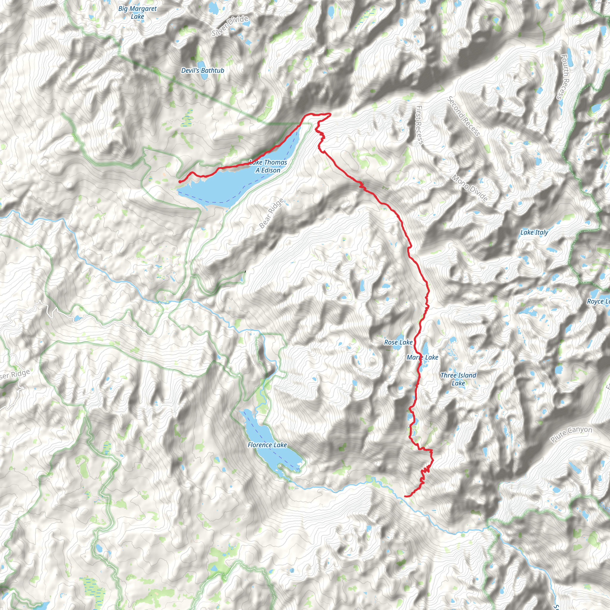 Sallie Keys Cutoff via Pacific Crest Trail mobile static map