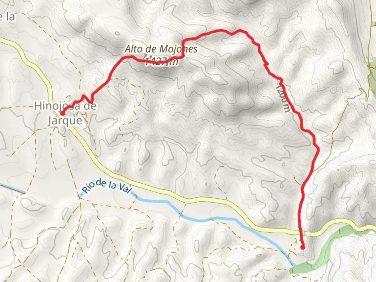 An image depicting the trail Jarque Hinojosa - Cobatillas PR TE 107b and its surrounding area.