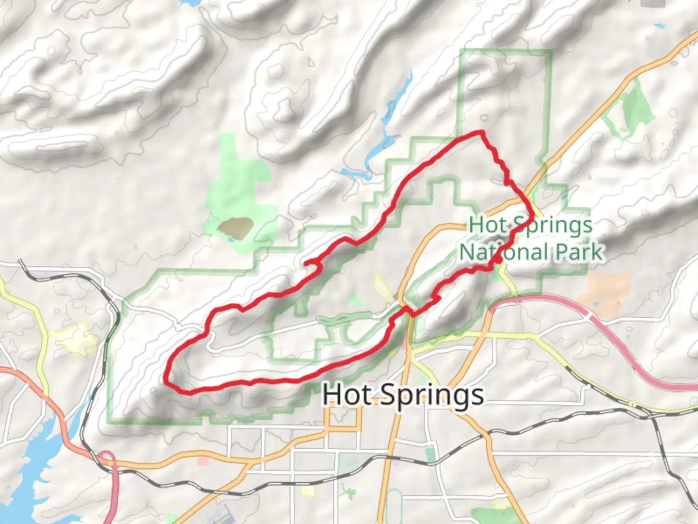 An image depicting the trail Sugarloaf Mountain and West Mountain Loop via Sunset Trail and its surrounding area.