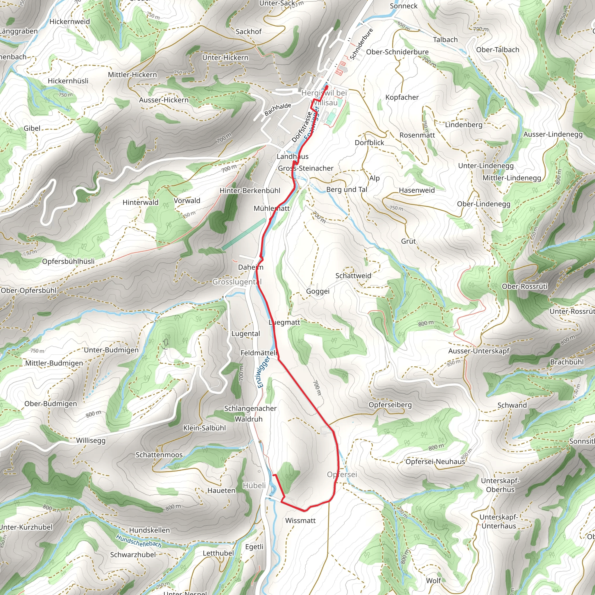 Milch-Kräuter-Käseweg Hergiswil b Willisau mobile static map