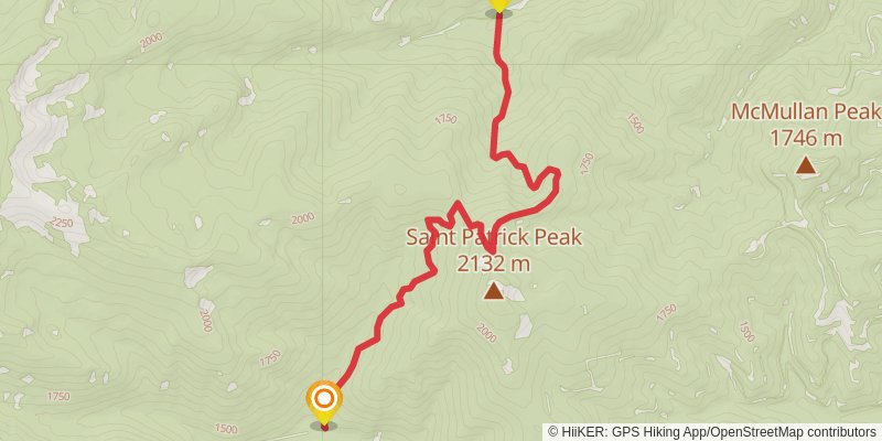 Saint Patrick Peak Trail stage 2 Map