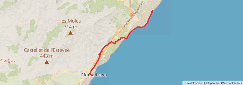 GR 92 Sendero del Mediterráneo Cataluña stage 28 Map
