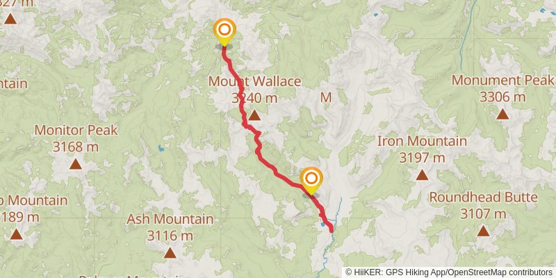 Grizzly Creek via Wallace Pass Trail stage 3 Map