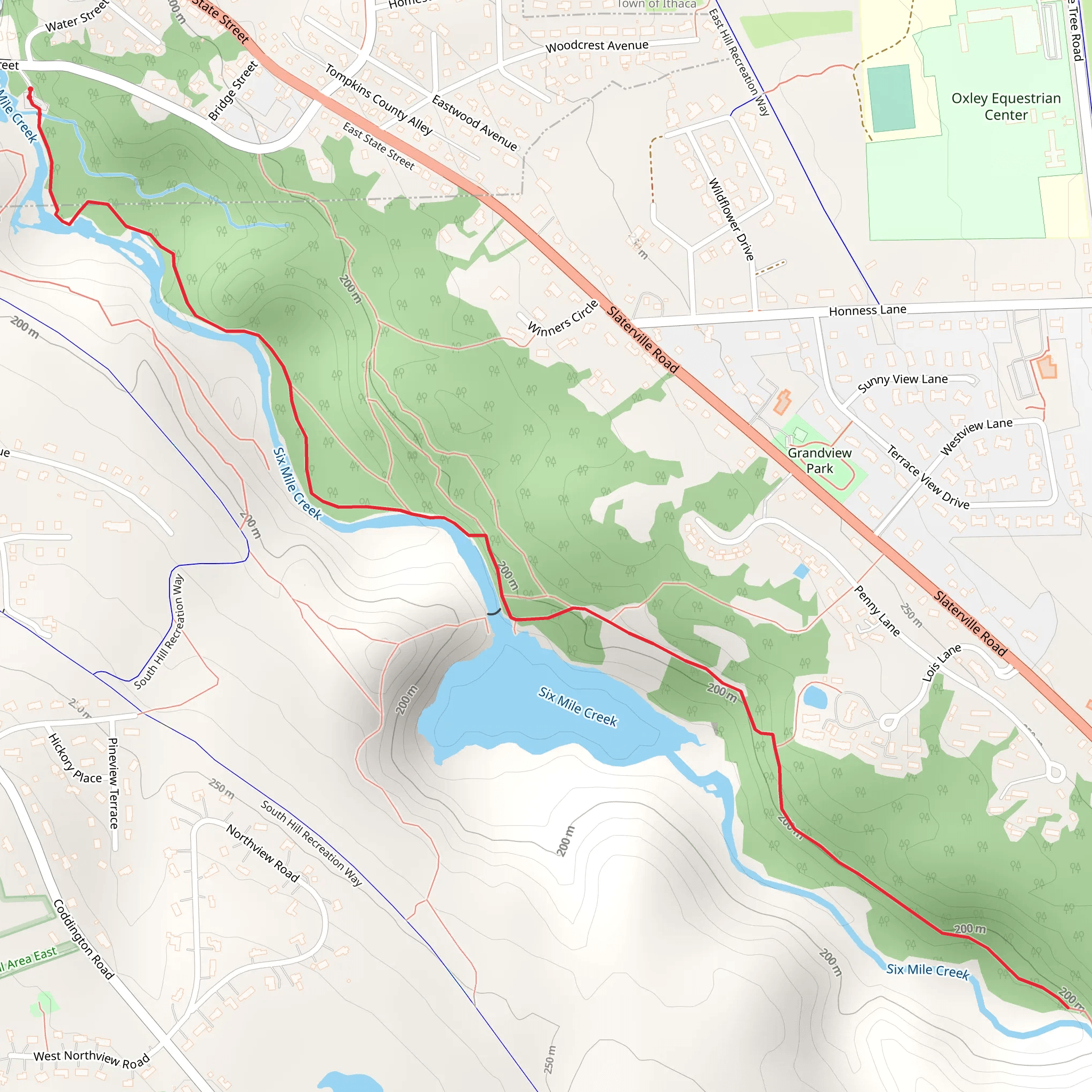 Six Mile Creek Trail mobile static map